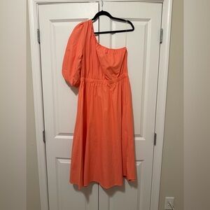 One-Shoulder Coral/Melon Dress Size 14